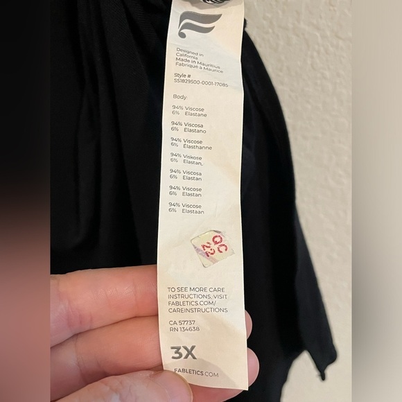 Fabletics Women Shirt 3X Black Longline Soft Jersey Side Slit Asymmetrical Hem - Picture 8 of 12